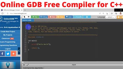 c online compiler gdb usage